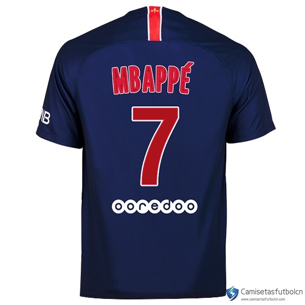 Camiseta Paris Saint Germain Primera equipo Mbappe 2018-19 Azul